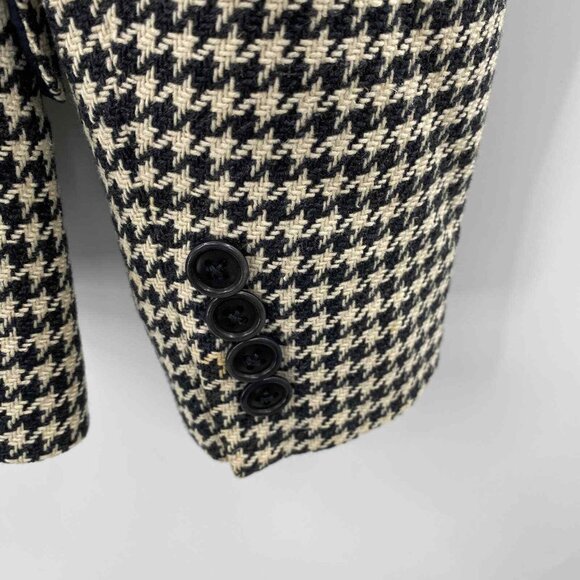Vintage‎ Ralph Lauren Purple Label Jacket Womens 6 Black White Houndstooth Wool - Picture 9 of 9